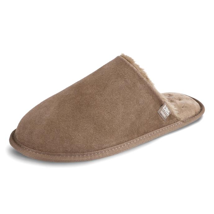 Isotoner® Mens Real Suede Mule With Water Repellency  Sand Extra Image 2